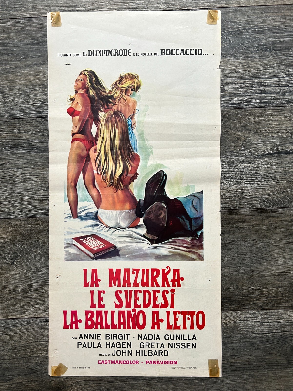 Hot Girl Sexy Vintage Movie Poster Italian Italy Locandina Bedroom Mazurka 1972