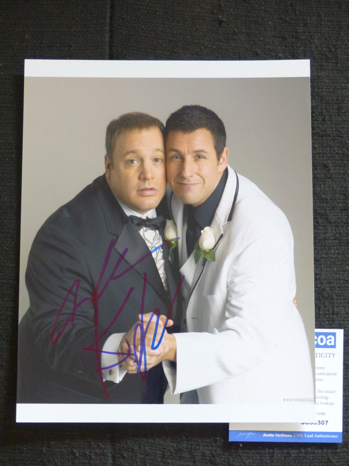 ADAM SANDLER & KEVIN JAMES signed Autograph 8×10 “CHUCK & LARRY” Photo ACOA COA