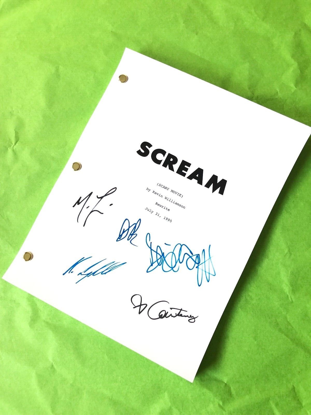 SCREAM Movie memorabilia Script Horror Movie Script