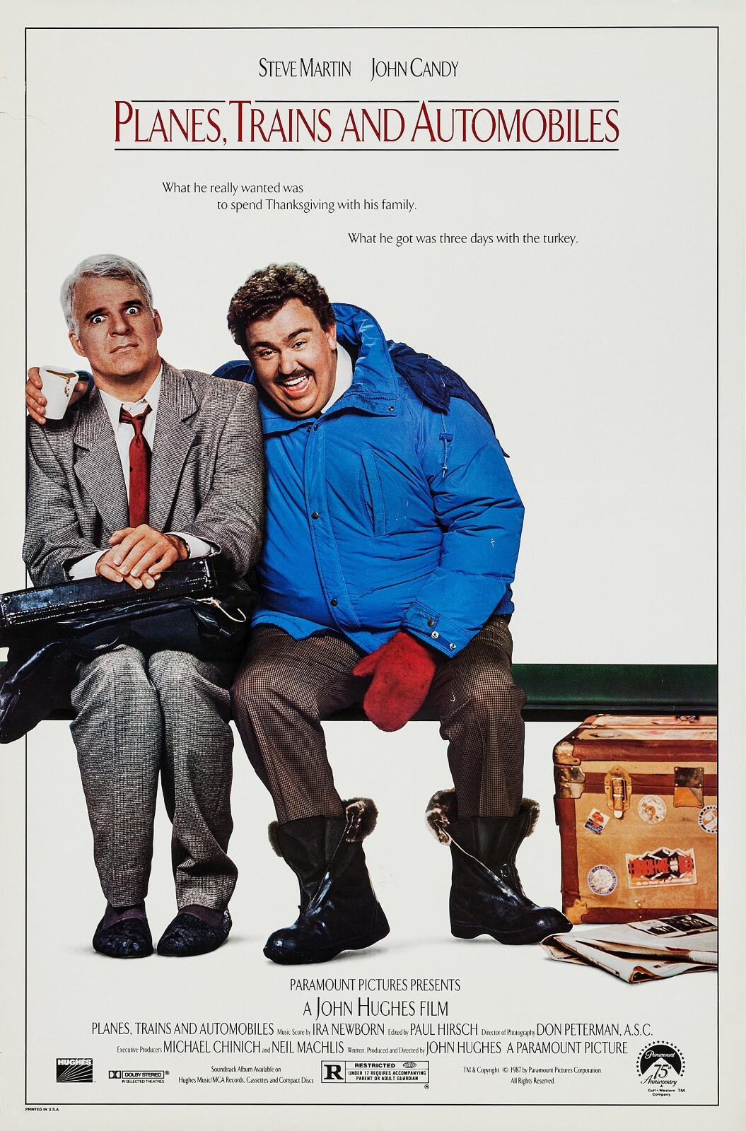 1987 Planes Trains And Automobiles Movie Poster 11X17 Steve Martin John Candy 🍿