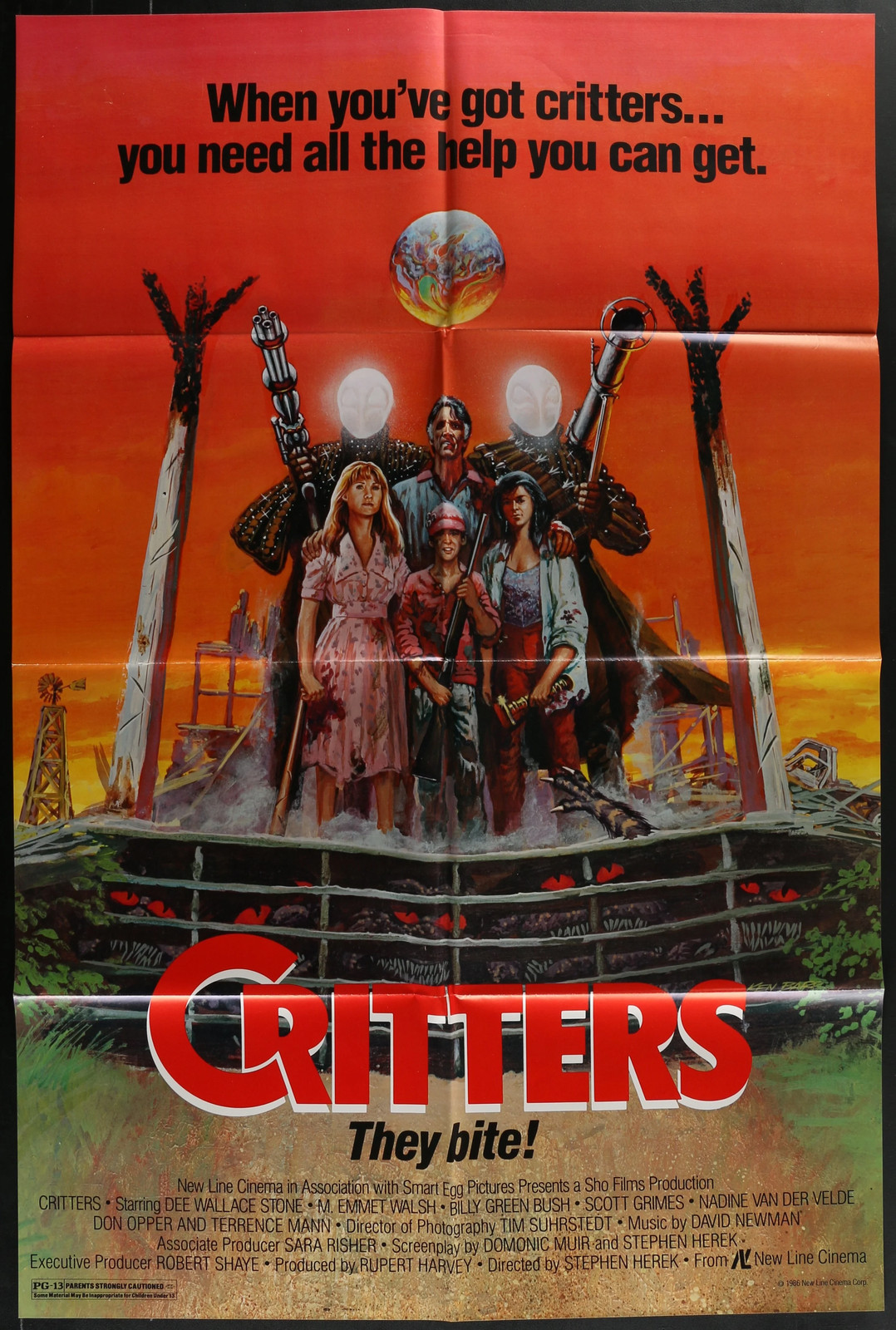 Critters 1986 Original Movie Poster 27×40 Horror Sci-Fi Cult Classic New Line