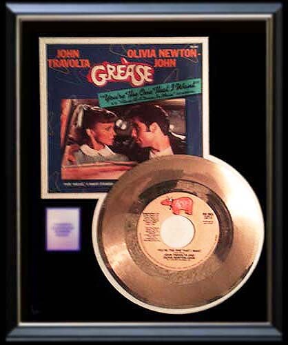 OLIVIA NEWTON JOHN TRAVOLTA GREASE YOU’RE THE ONE 45 RPM GOLD VINYL RECORD RARE