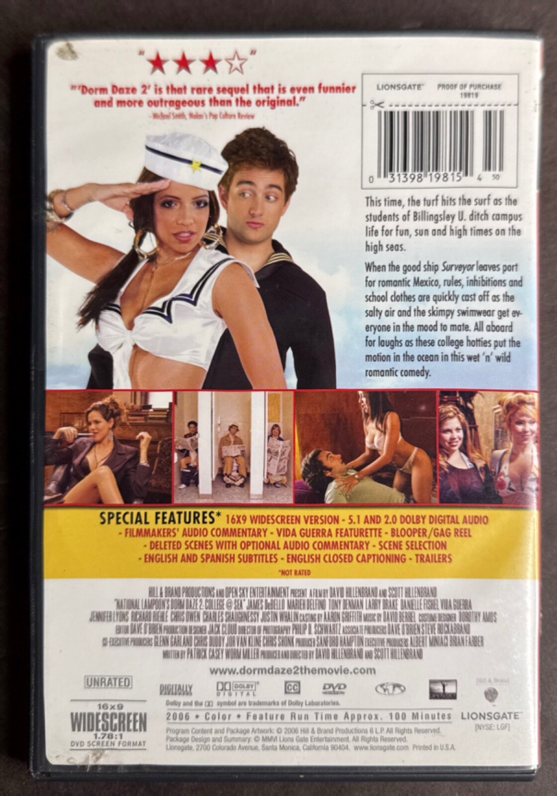Vida Guerra Signed National Lampoon’s Dorm Daze 2 DVD JSA WP339981