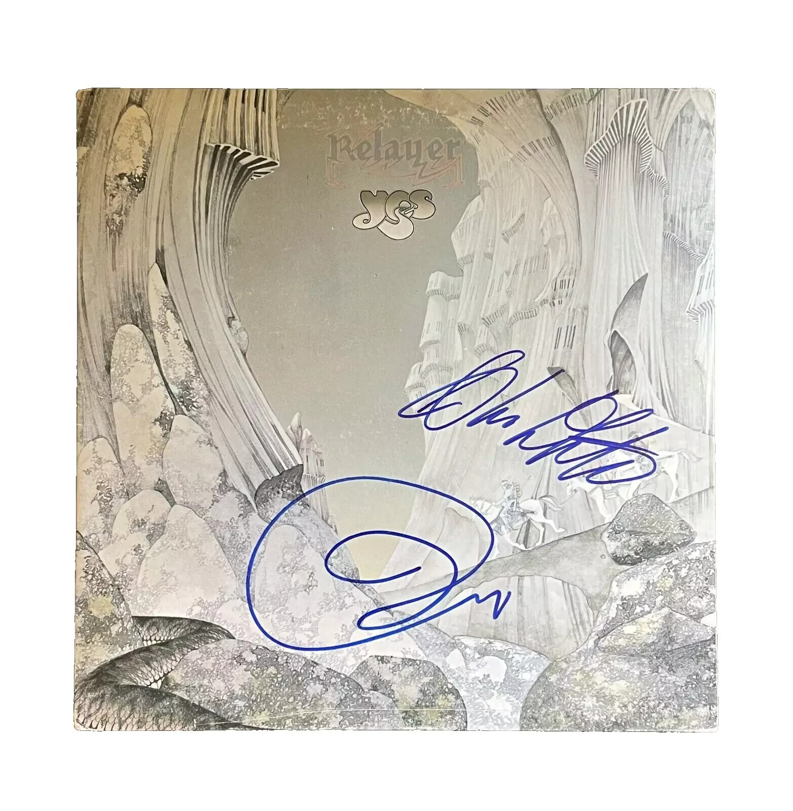 Alan White Jon Anderson Signed Autographed Yes Relayer Album Proof