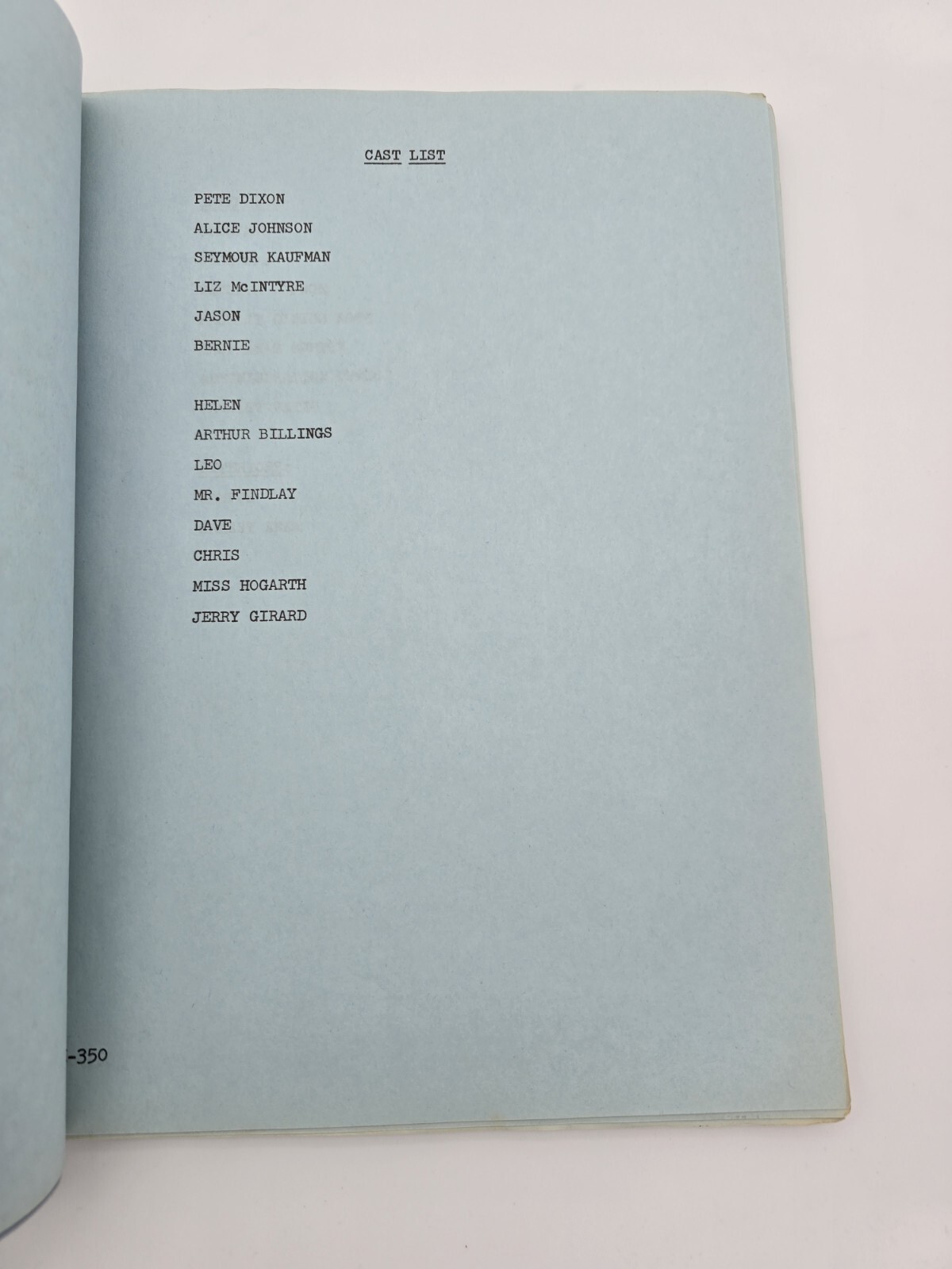 ROOM 222 / Martin Donovan 1973 TV Script, Denise Nicholas “Pete’s Protege”