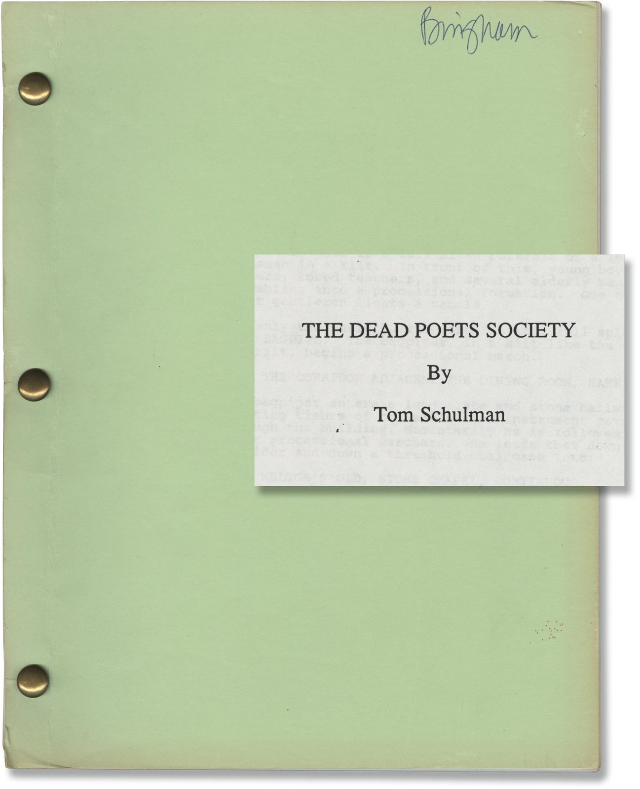 Ethan Hawke Robin Williams DEAD POETS SOCIETY Original screenplay for #171146