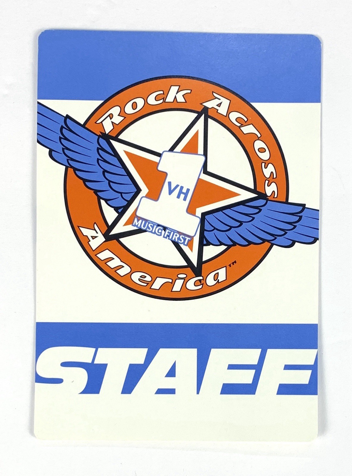 VH1 Music First Rock Across America Staff Backstage Pass Vintage Unused ee