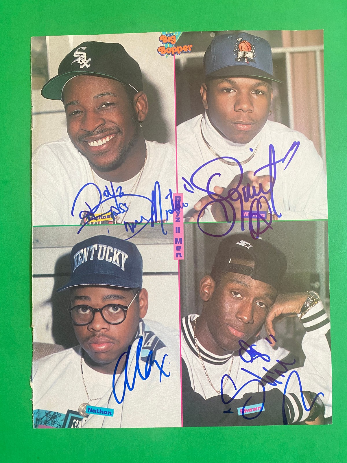 Boyz II Men-Nathan + Wanya Morris, McCary & Stockman Autographed Magazine Page
