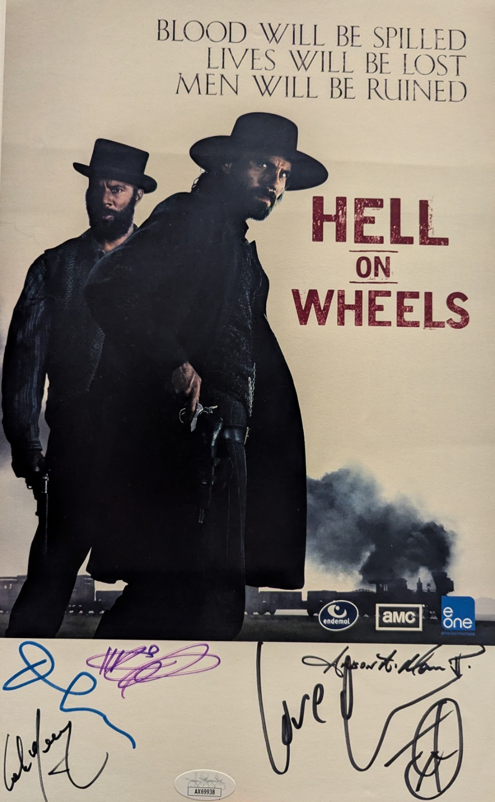 HELL ON WHEELS CAST 8.5×14 Signed Photo Anson Mount, Common, Colm Meaney +2 JSA