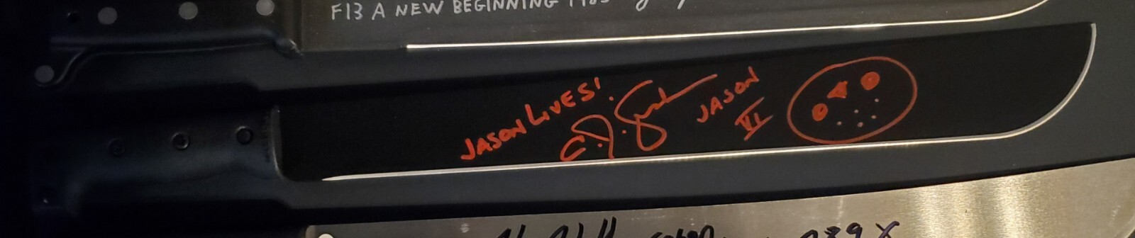 C.J. GRAHAM ~ SIGNED / AUTOGRAPHED 18″ MACHETE FRIDAY THE 13TH PT6 JASON LIVES
