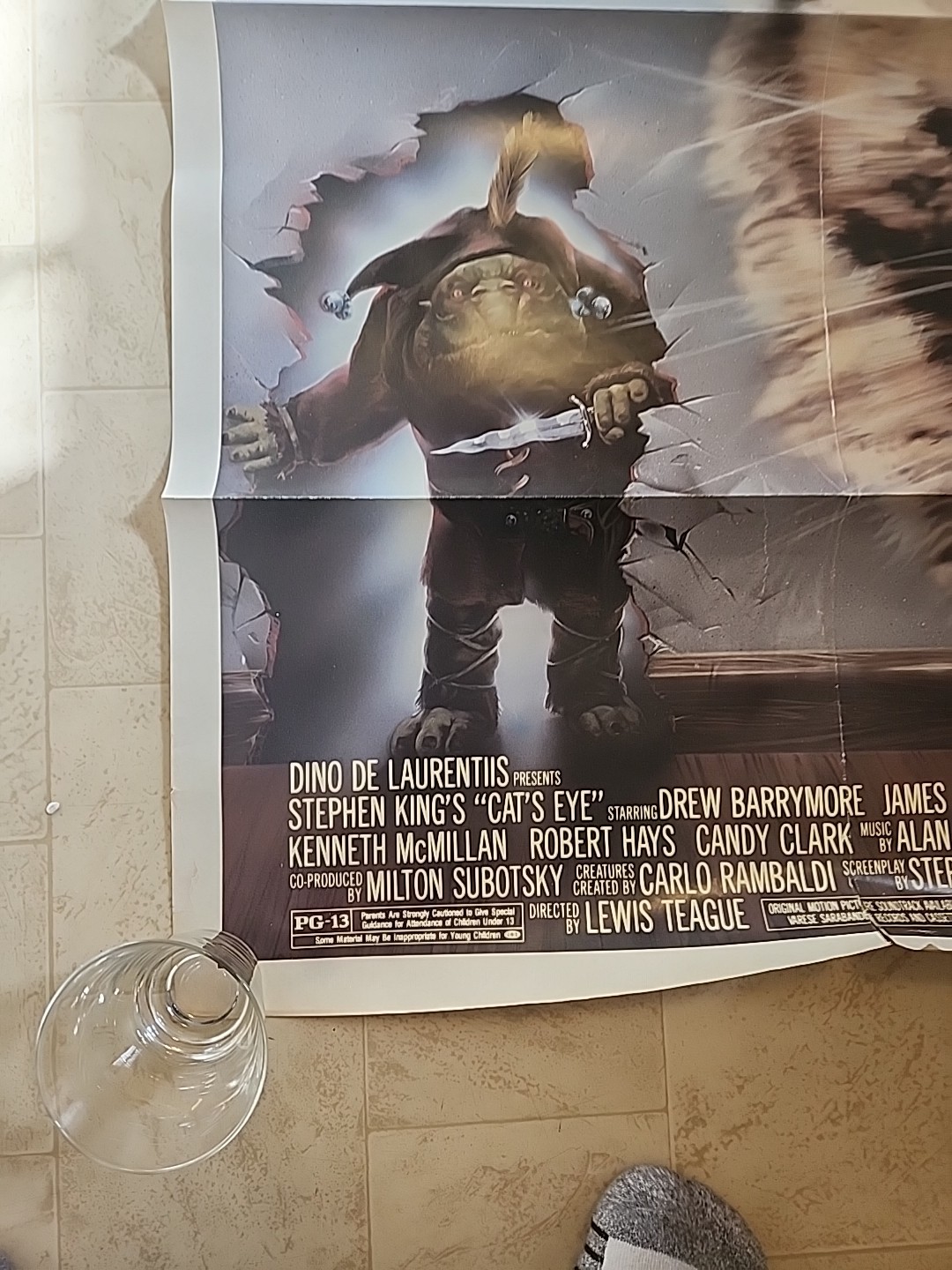 CAT’S EYE ORIGINAL ONE SHEET MOVIE POSTER DREW BARRYMORE (1985)