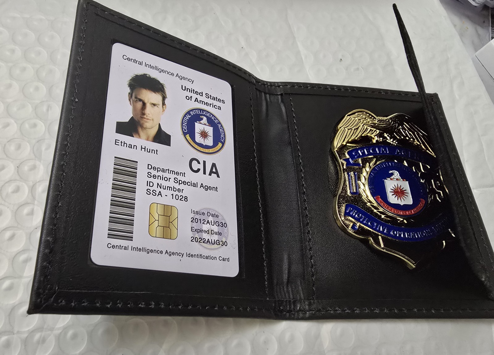 Ethan Hunt Movies Prop. Wallet, ID Card And Badge Replica.