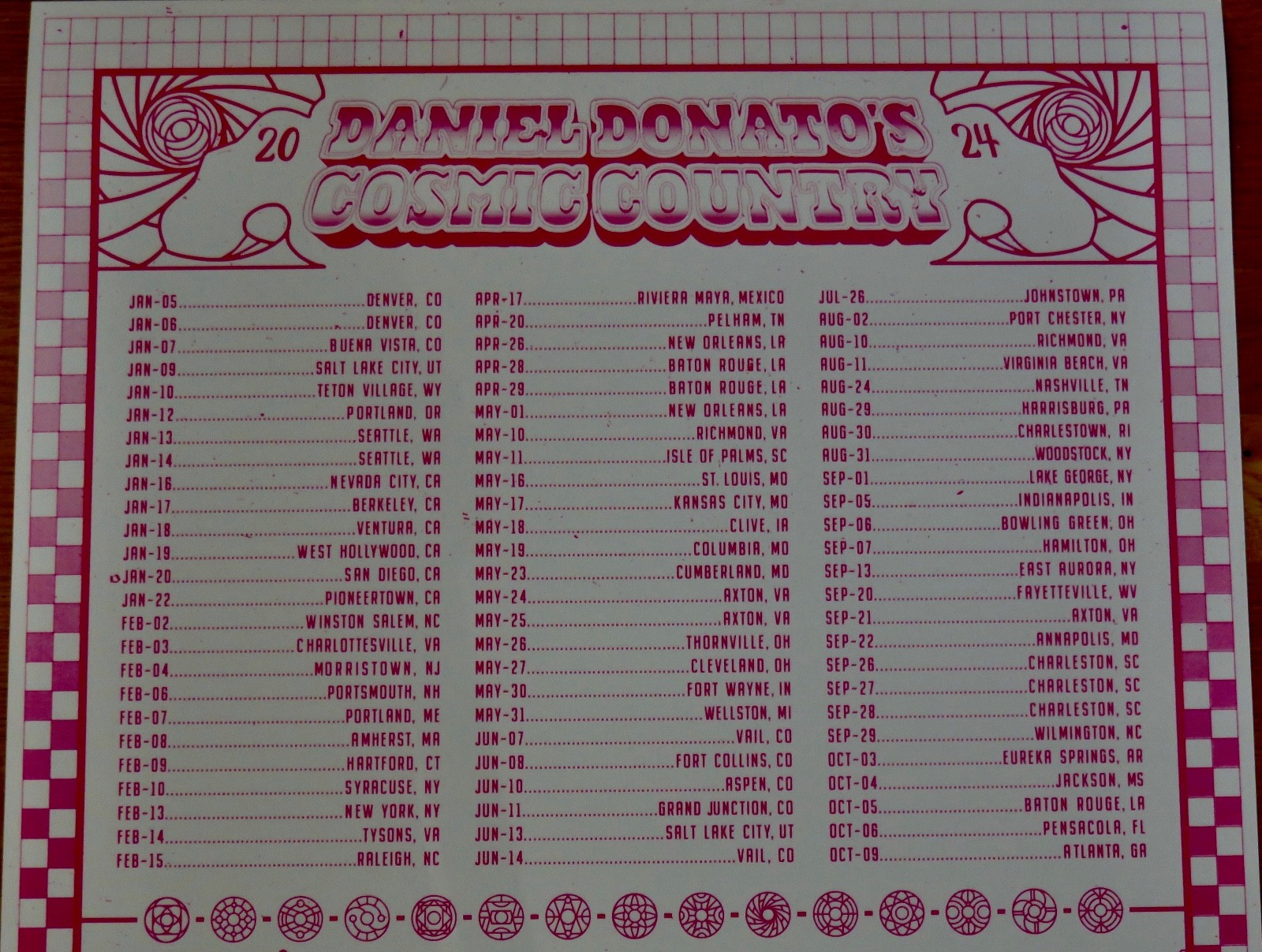 Daniel Donato Cosmic Cowboy Foil Variant 2024 Tour Poster, #5/80,