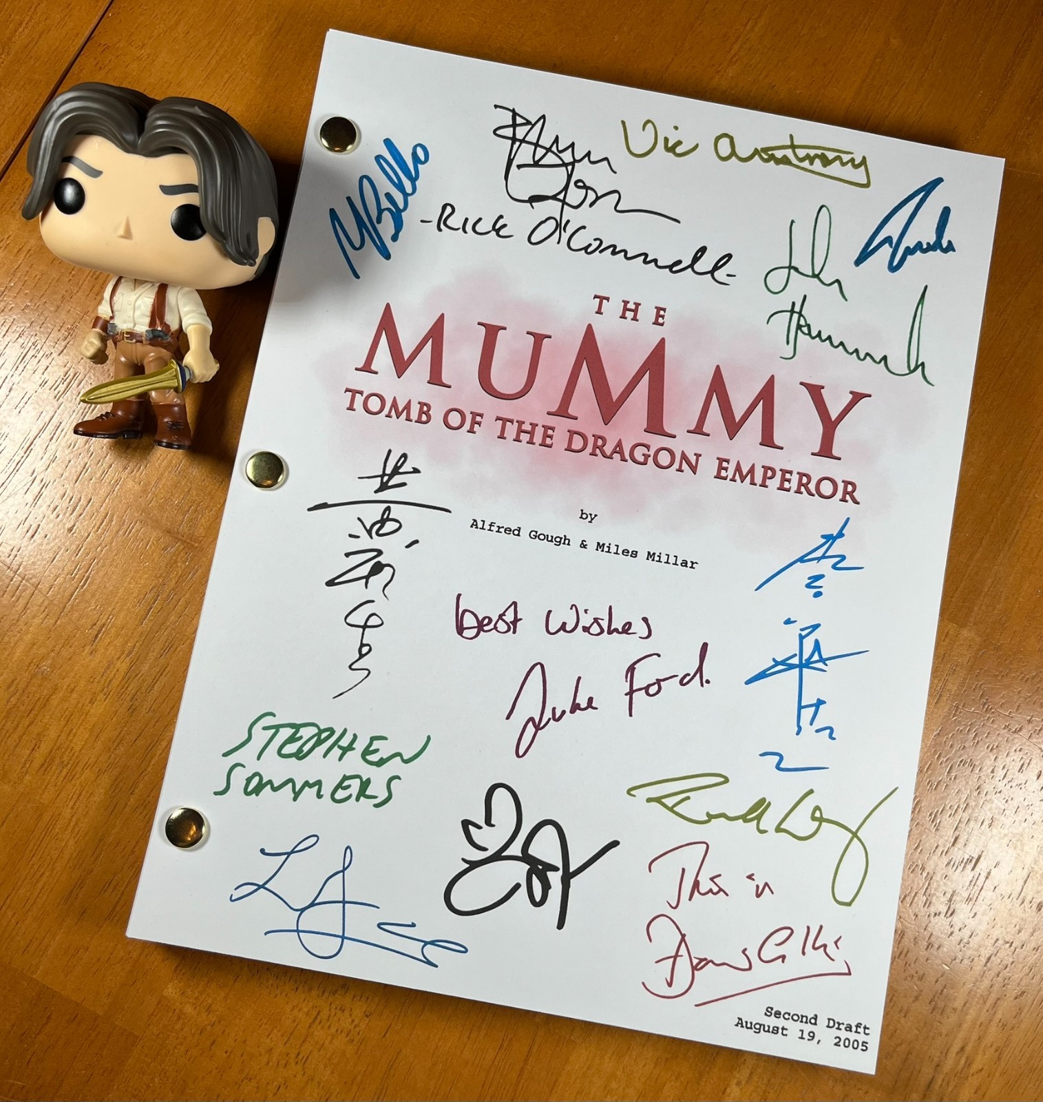 The Mummy 3 Script Signed- Autograph Reprints- Brendan Fraser- Dragon Emperor
