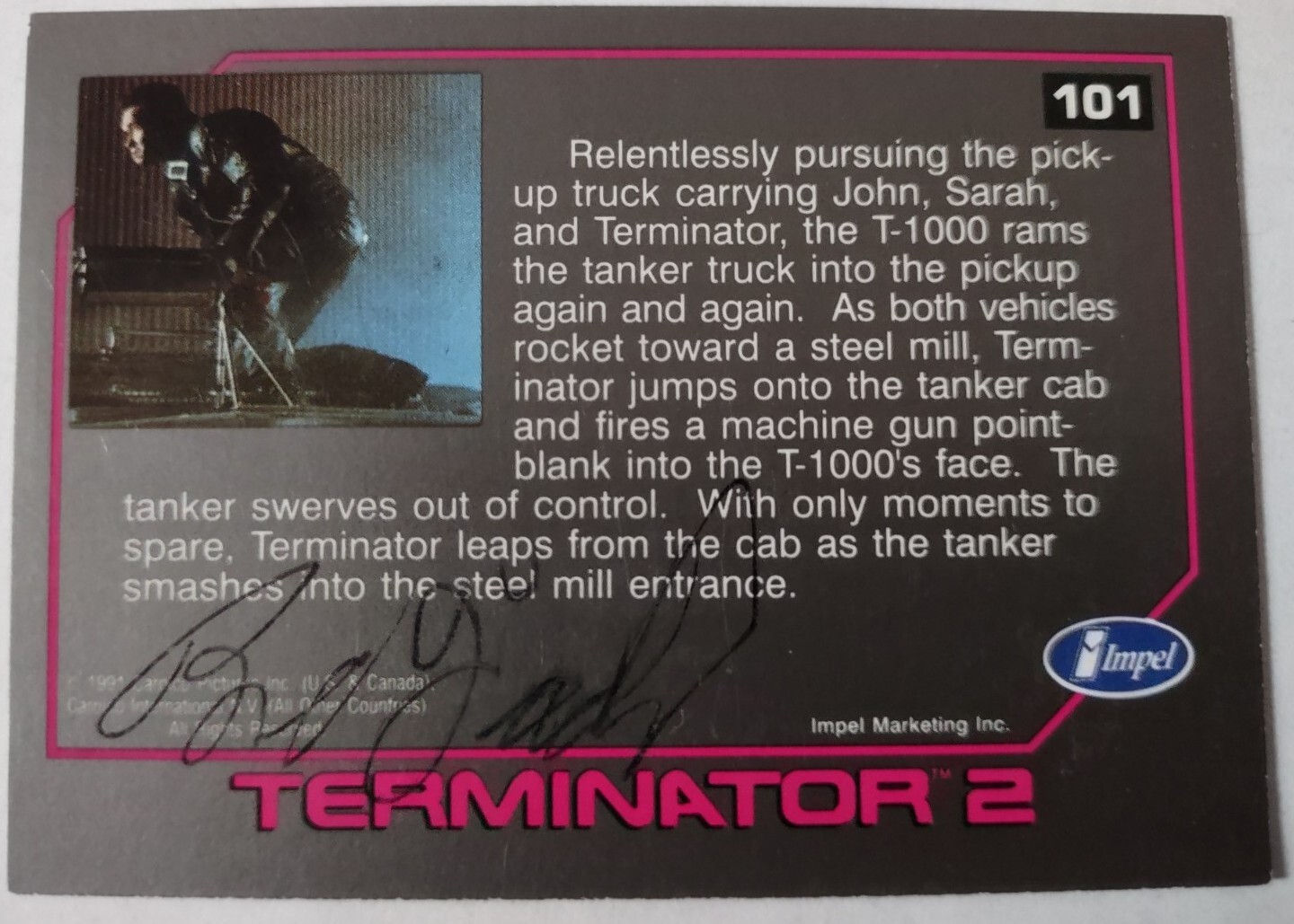 BRAD FIEDEL COMPOSER SIGNED AUTOGRAPHED TERMINATOR 2 T2 MOVIE TRADING CARD RARE