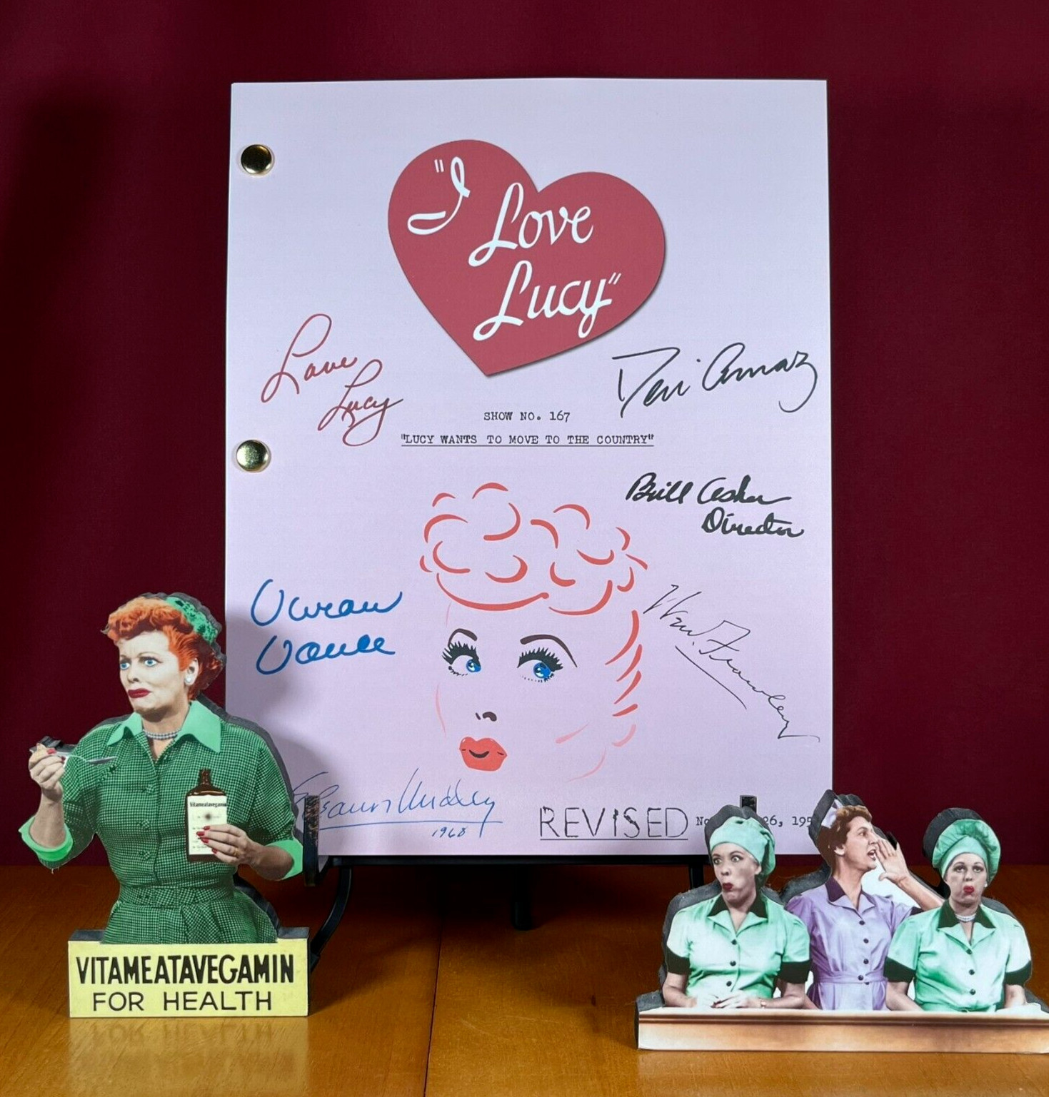 I Love Lucy Script- Signed- Autograph Reprints- Lucille Ball, Desi Arnaz