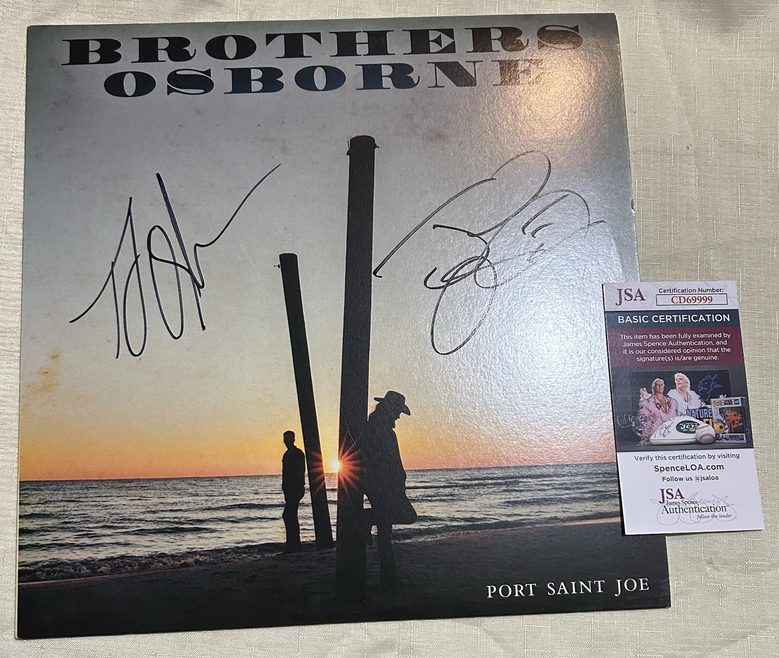 Brothers Osborne “Port Saint Joe” signed album vinyl record JSA certified auto