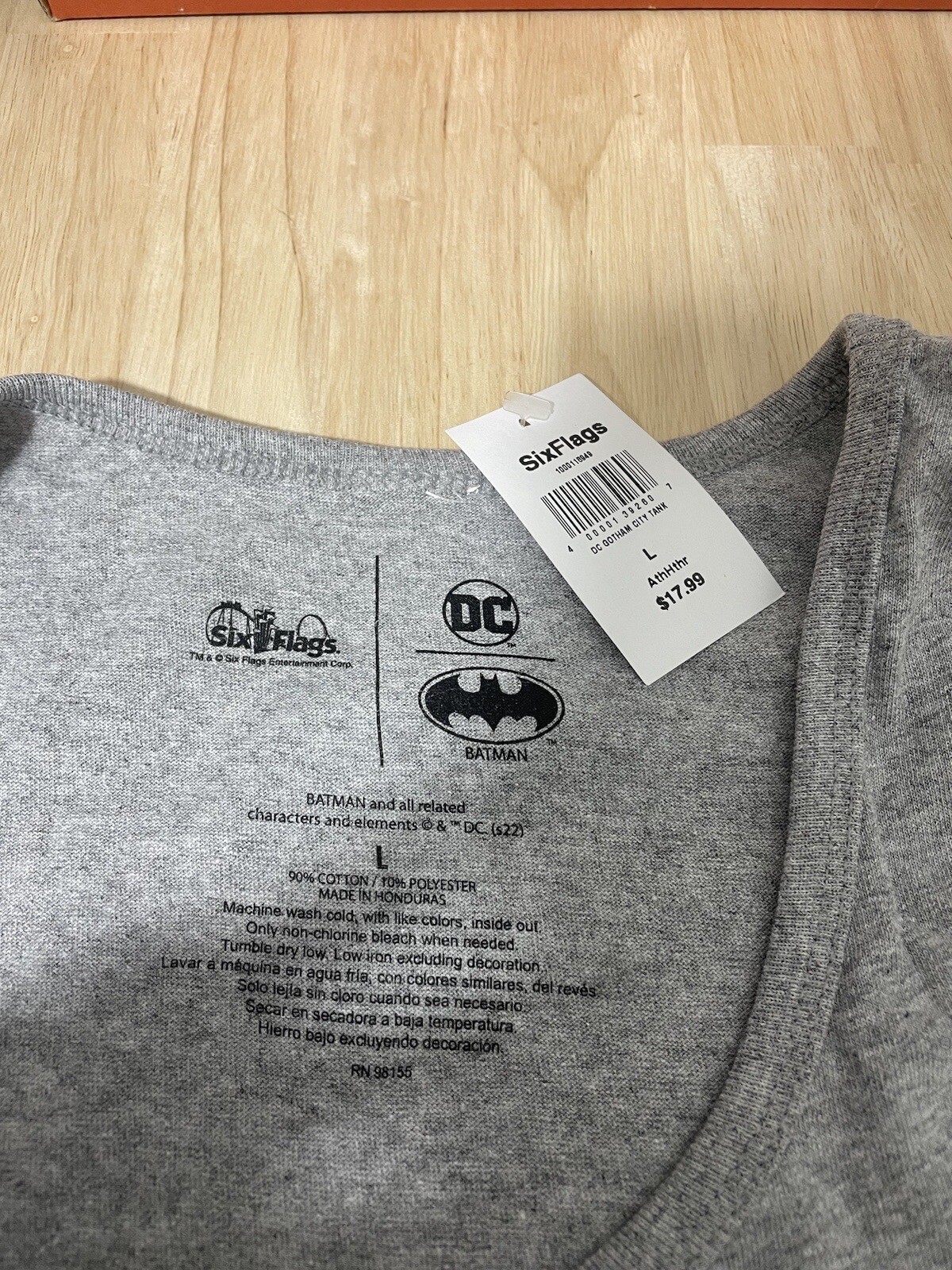 Adult (LG) Batman “PROPERTY of GOTHAM CITY ATHLETIC DEPT” Six Flags Graphic Tank