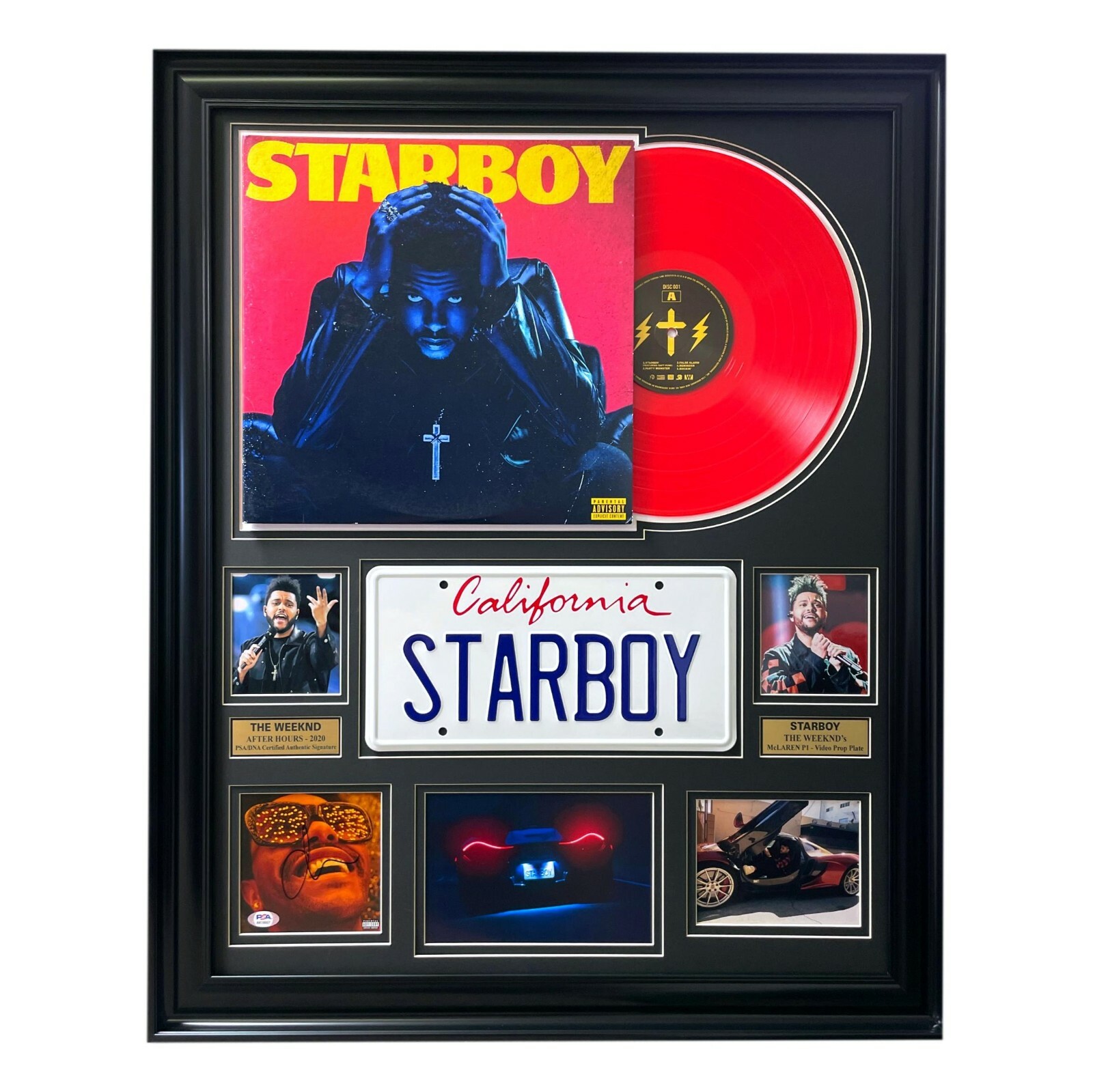 The Weeknd Autographed StarBoy Album Framed Collage PSA/DNA COA Signed Blinding