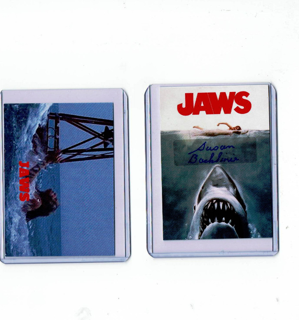JAWS 1st Victim autographed color card the late Susan Backlinie signed