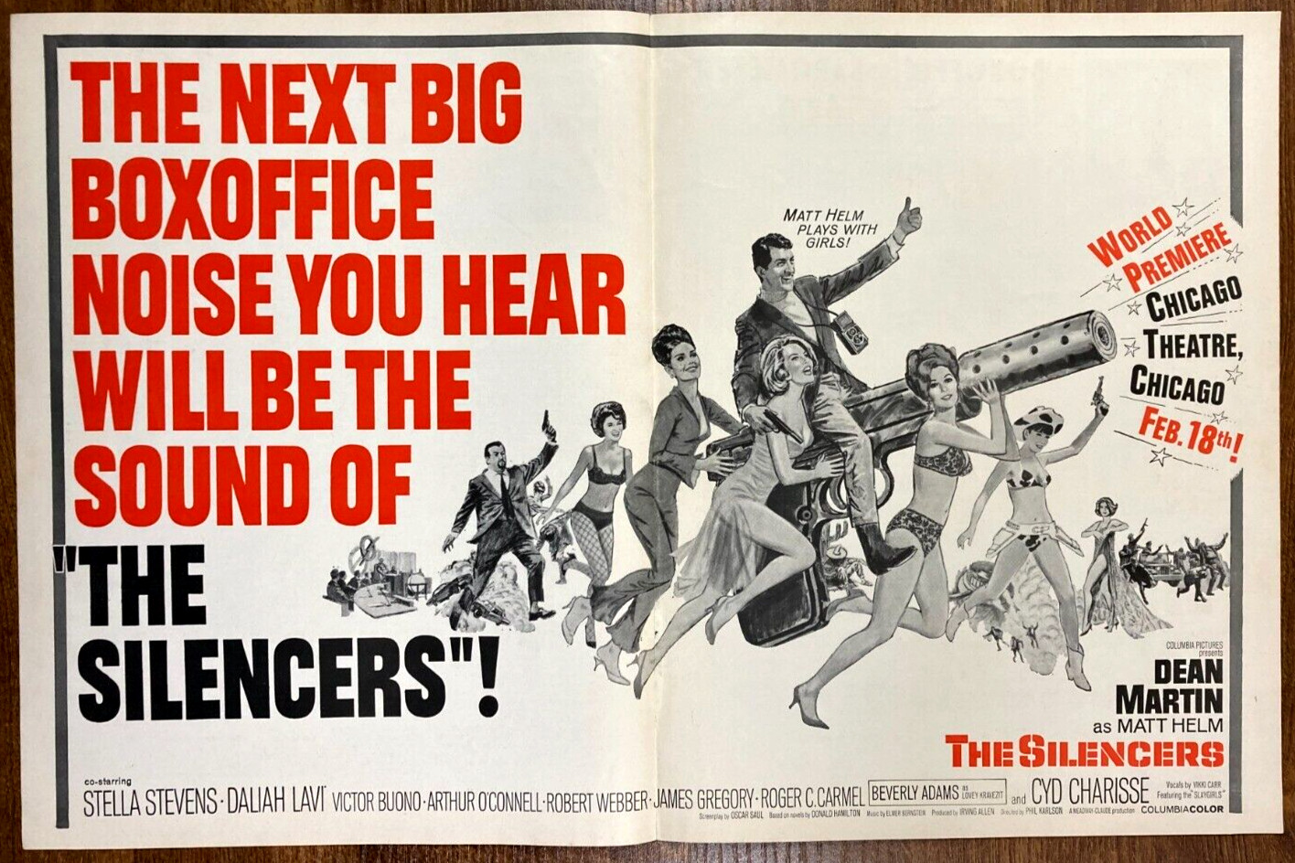 SILENCERS Original Movie Trade Ad Dean Martin Matt Helm Spy Action Mini Poster