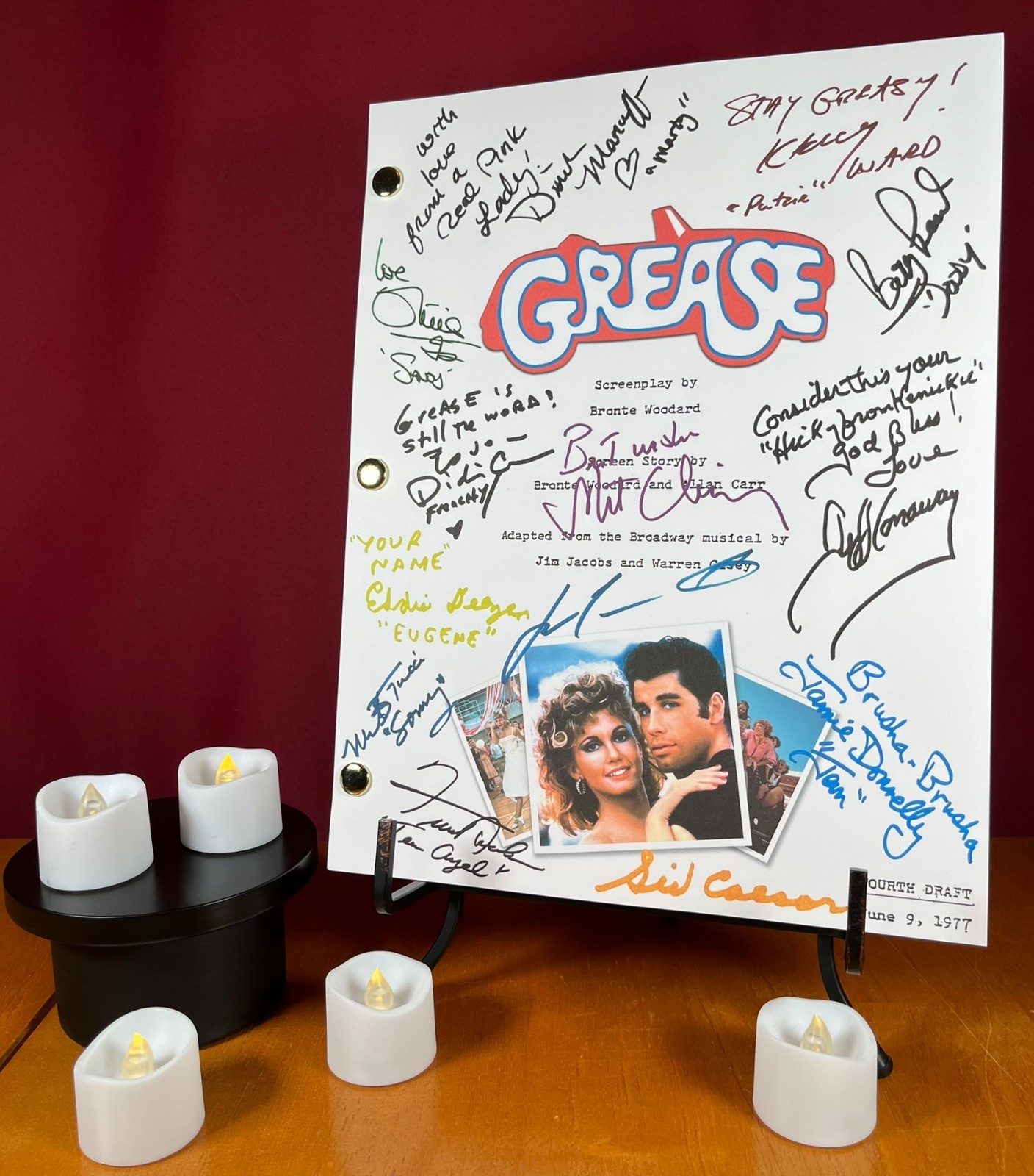 Grease & Grease 2 Movie Scripts Signed- Autograph Reprints- Grease Musical