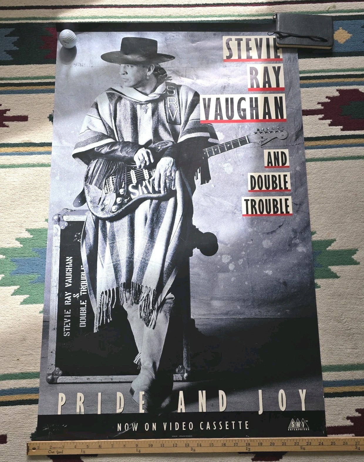 2 Stevie Ray Vaughan Pride And Joy Promotional Poster 24×39 1991 Vintage