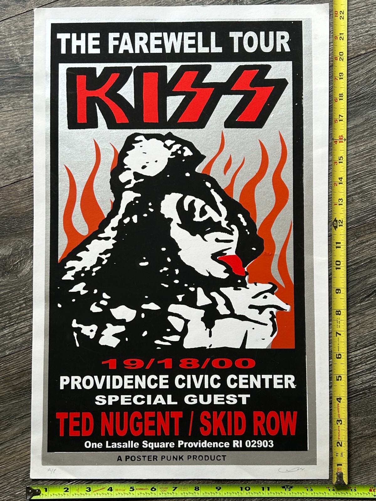 KISS Concert Poster Farewell Tour 2000 Providence Artist Proof Vintage Kiss