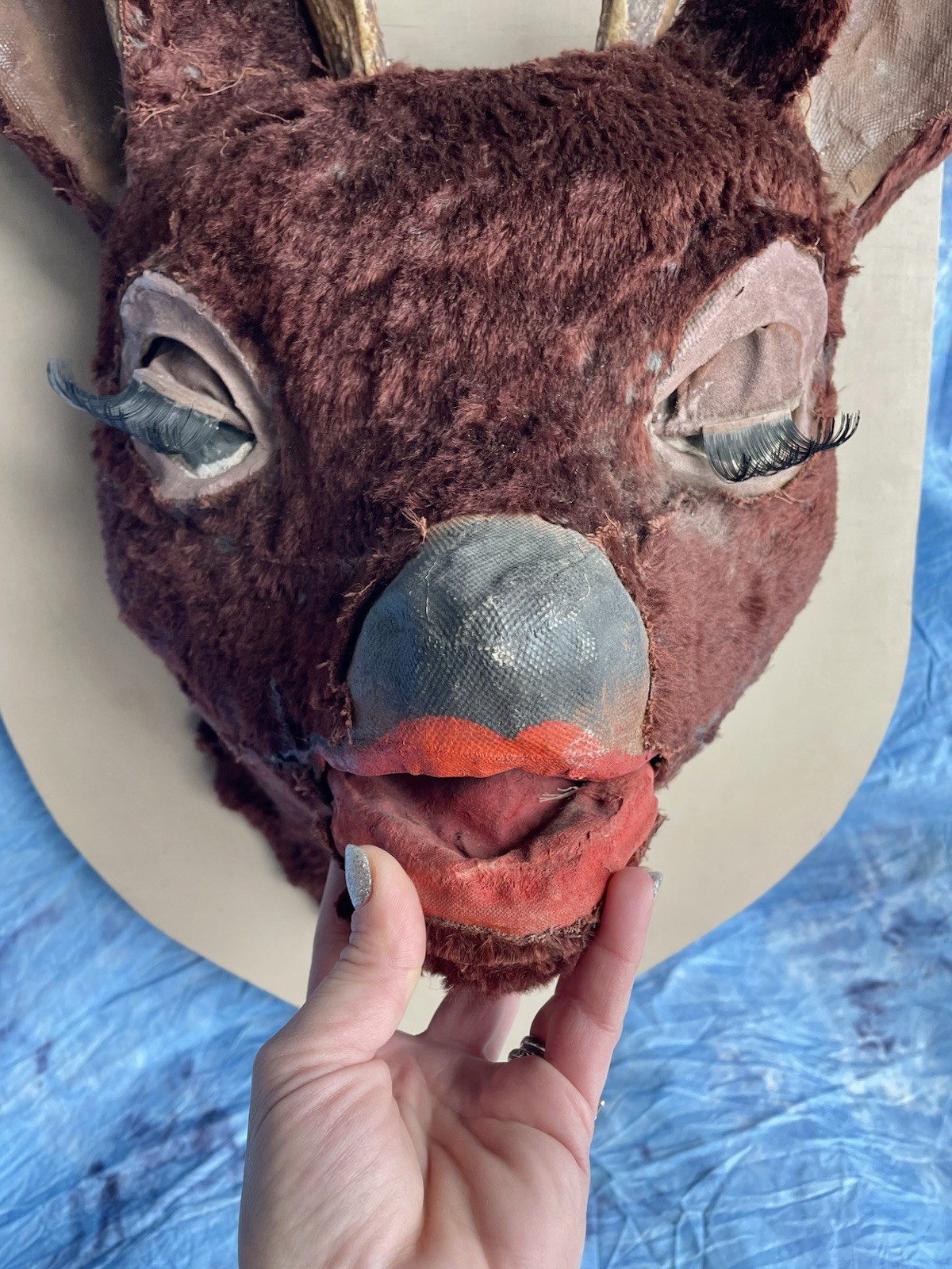 RARE Deer Head Puppet Ventriloquist Dummy, Ted Lloyd, Sagebrush Shorty, TV Prop