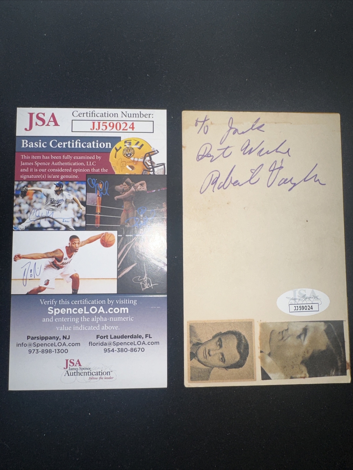 Robert Vaughn Signed 3×5 Index Card -Magnificent Seven, Baseketball JSA JJ59024