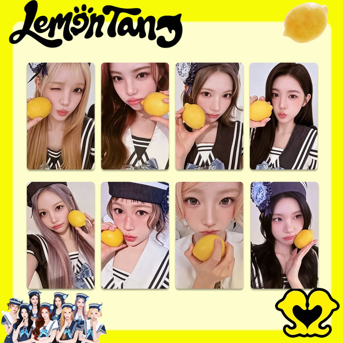 8Pcs Hearts2Hearts Lemon Tang Carmen Jiwoo Yuha Stella Juun Ana Ian Photocards