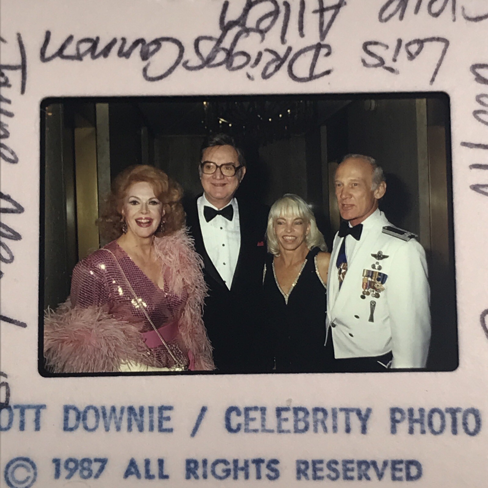 1987 Steve Allen Jayne Meadows & Buzz Aldrin Photo Transparency Slide 35mm