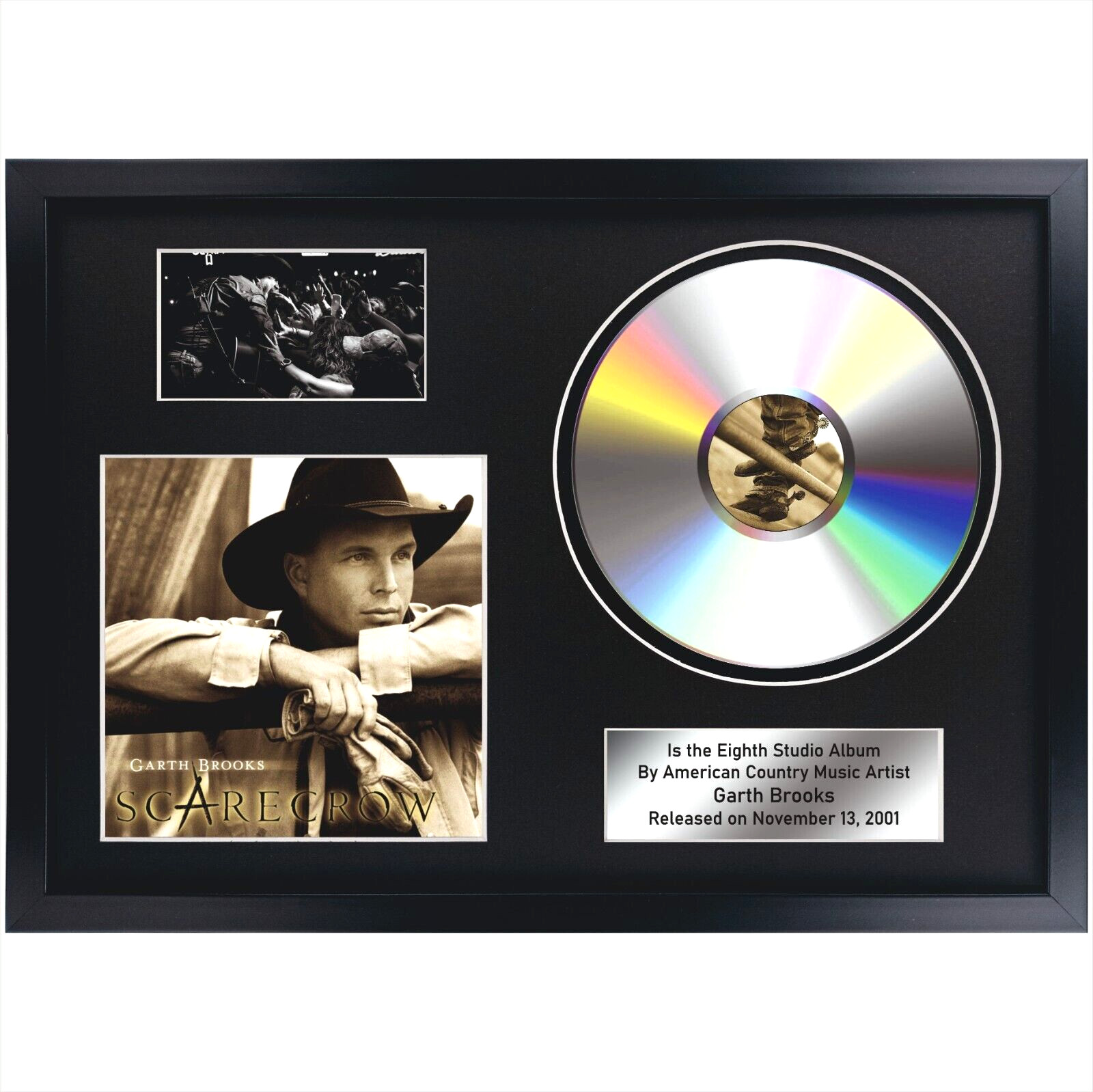 Garth Brooks – Scarecrow / Memorabilia / Souvenir in black frame / interior