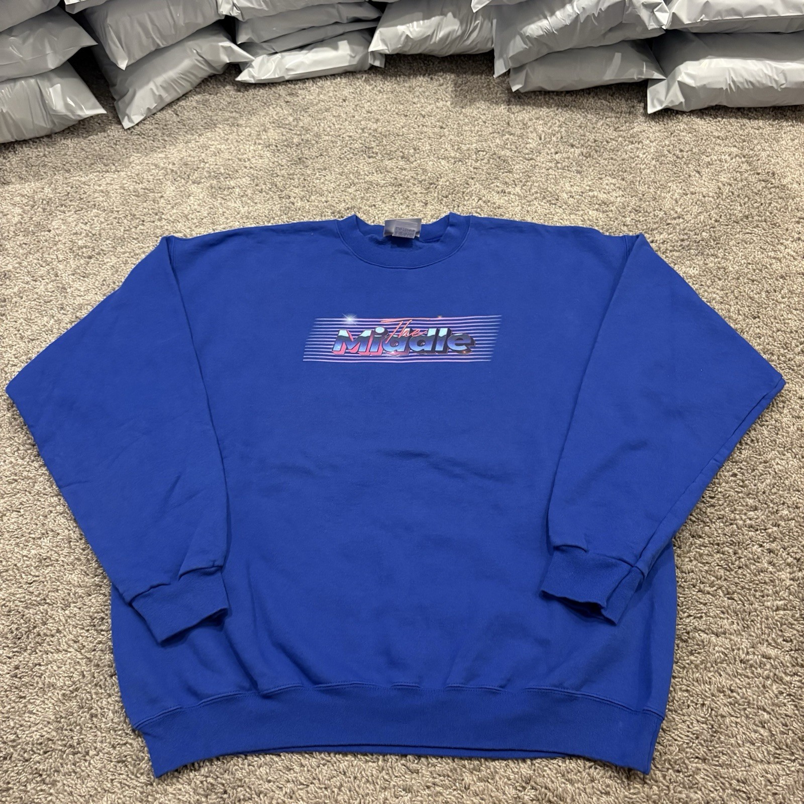 Vintage The Middle TV Show Sweatshirt Promo Large 42-44 Blue Promotional RARE