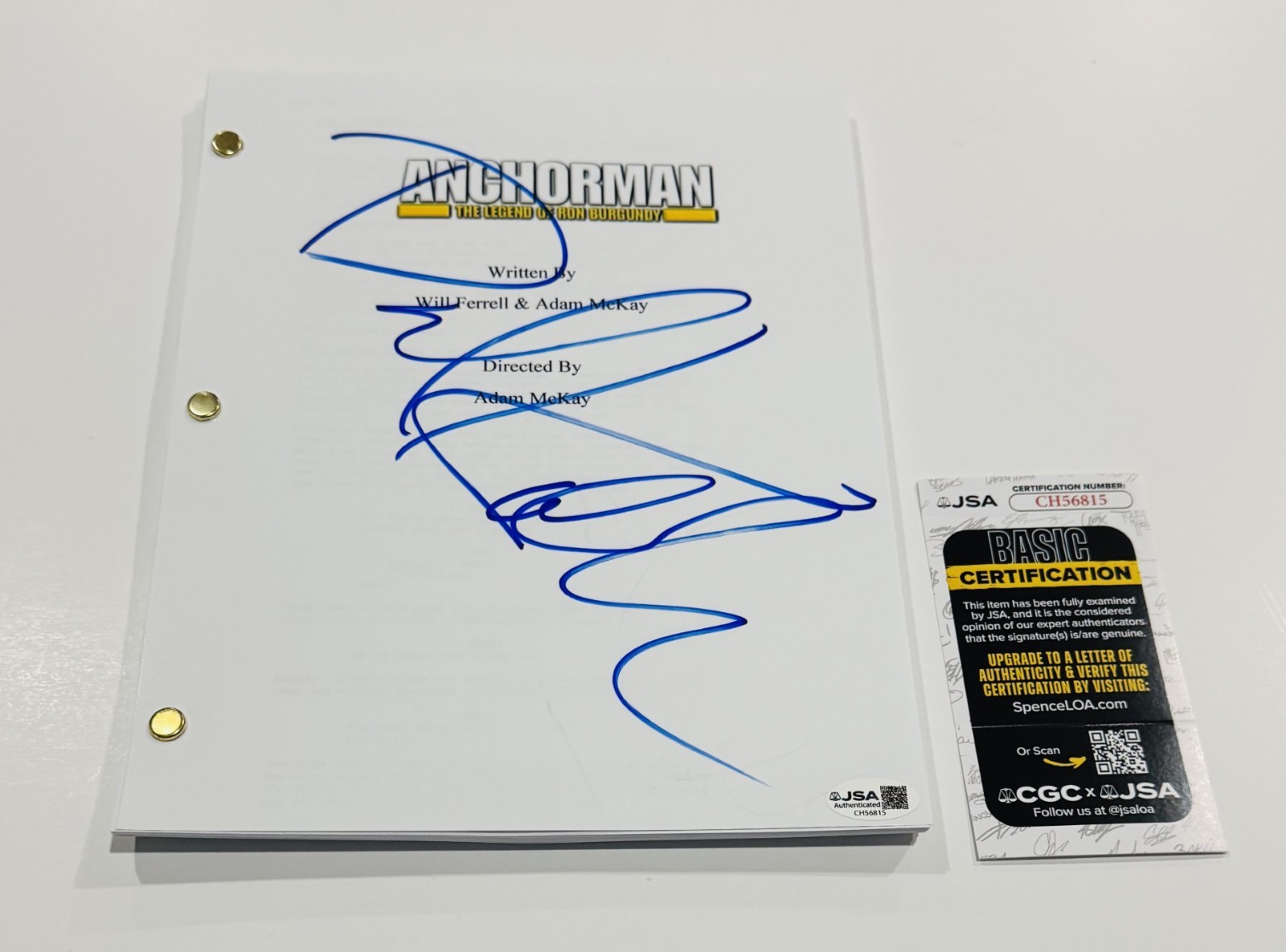 DAVID KOECHNER SIGNED ANCHORMAN THE LEGEND OF RON BURGUNDY MOVIE SCRIPT JSA COA