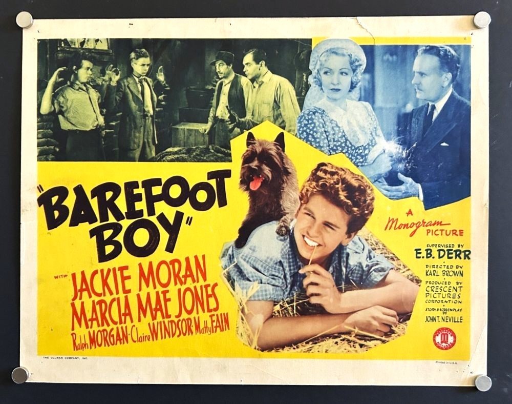 BAREFOOT BOY Lobby Card JACKIE MORAN MARCIA MAE JONES 1938 *Hollywood Posters*