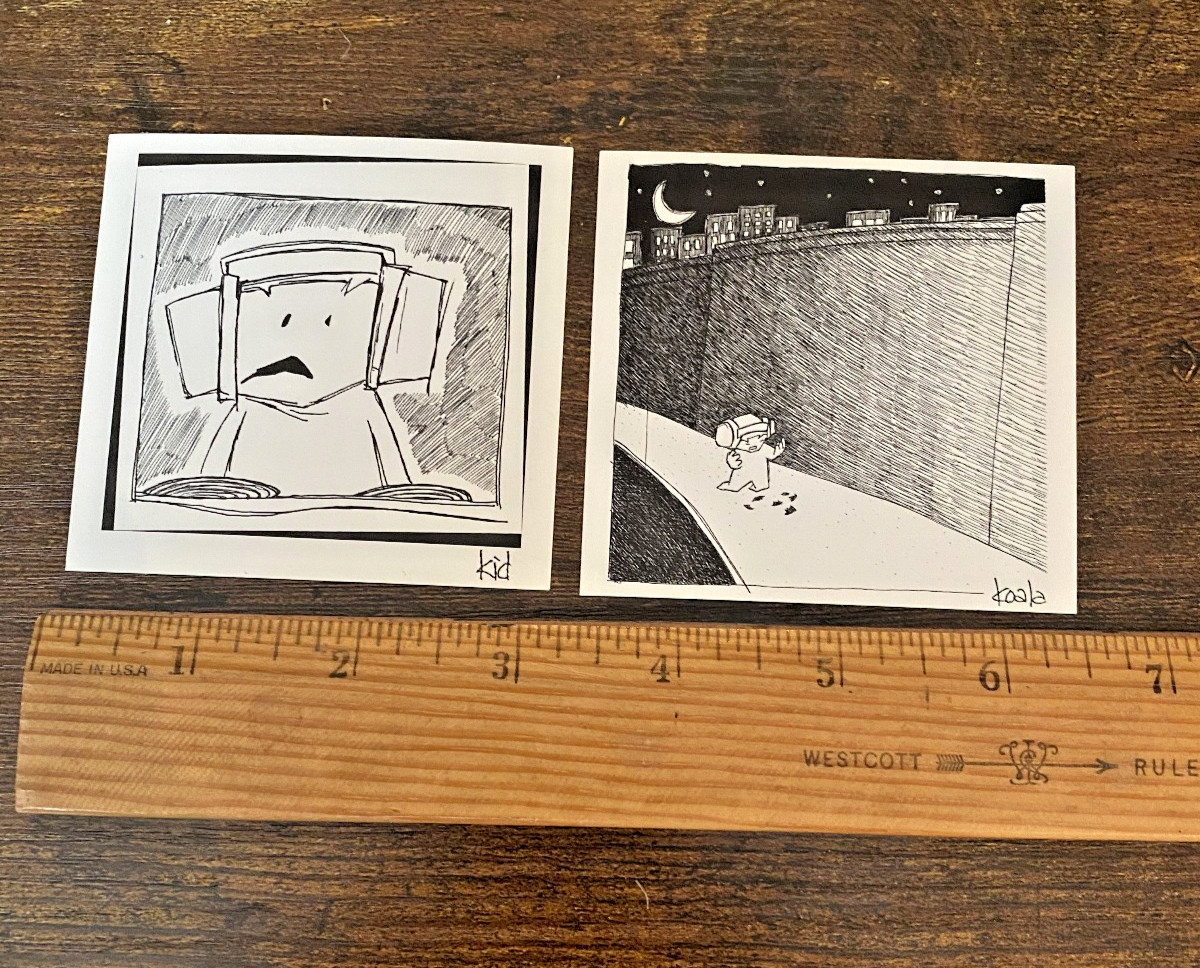 Kid Koala Carpal Tunnel Syndrome vtg 2000 promo 2 sticker set abstract turntable