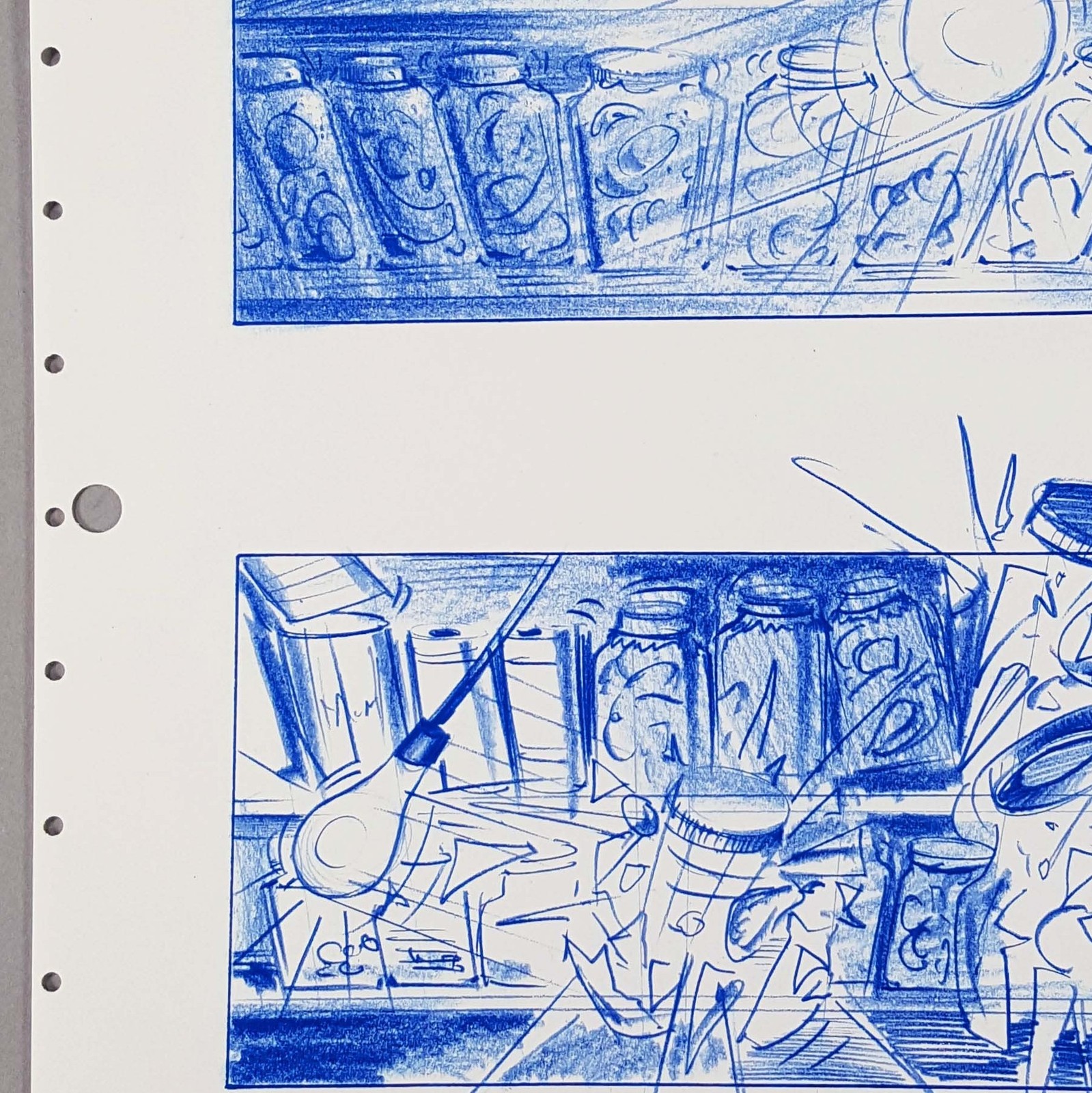 Twister Trailer Storyboard Jars Explode Off Shelf Tornado Production Used COA