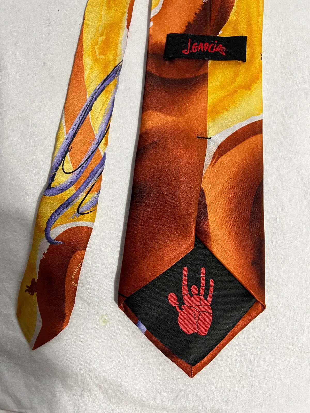 Grateful Dead Jerry Garcia Necktie Rust Brown Gold Multicolor Abstract Geometric