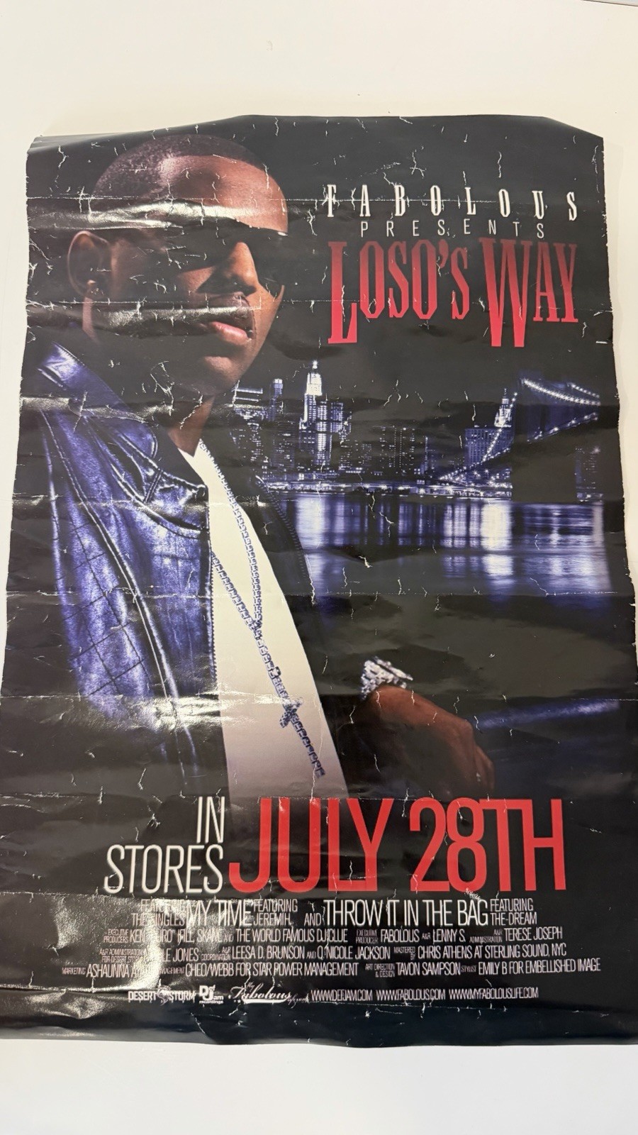 FABOLOUS Signed Vintage 2009 Reebok Classic Remix Poster Foot Locker Autograph
