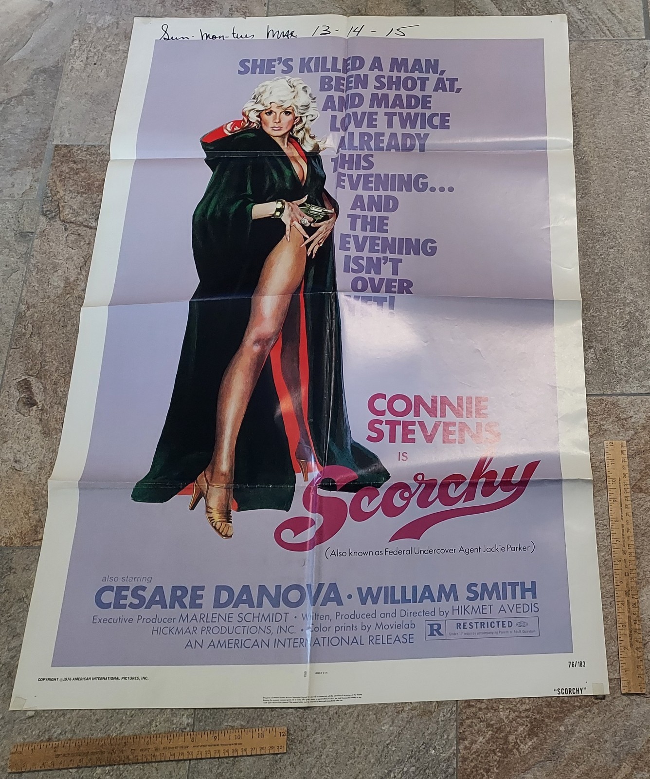 SCORCHY – Connie Stevens – ©1976 – MOVIE POSTER – 27 X 41 – listing #8624