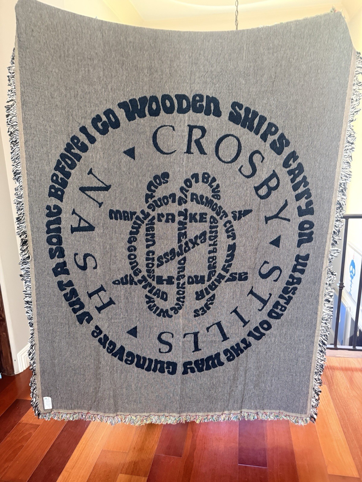 Crosby still nash blanket/wall art 65 x 50 brand new-100% Cotton Made In The USA