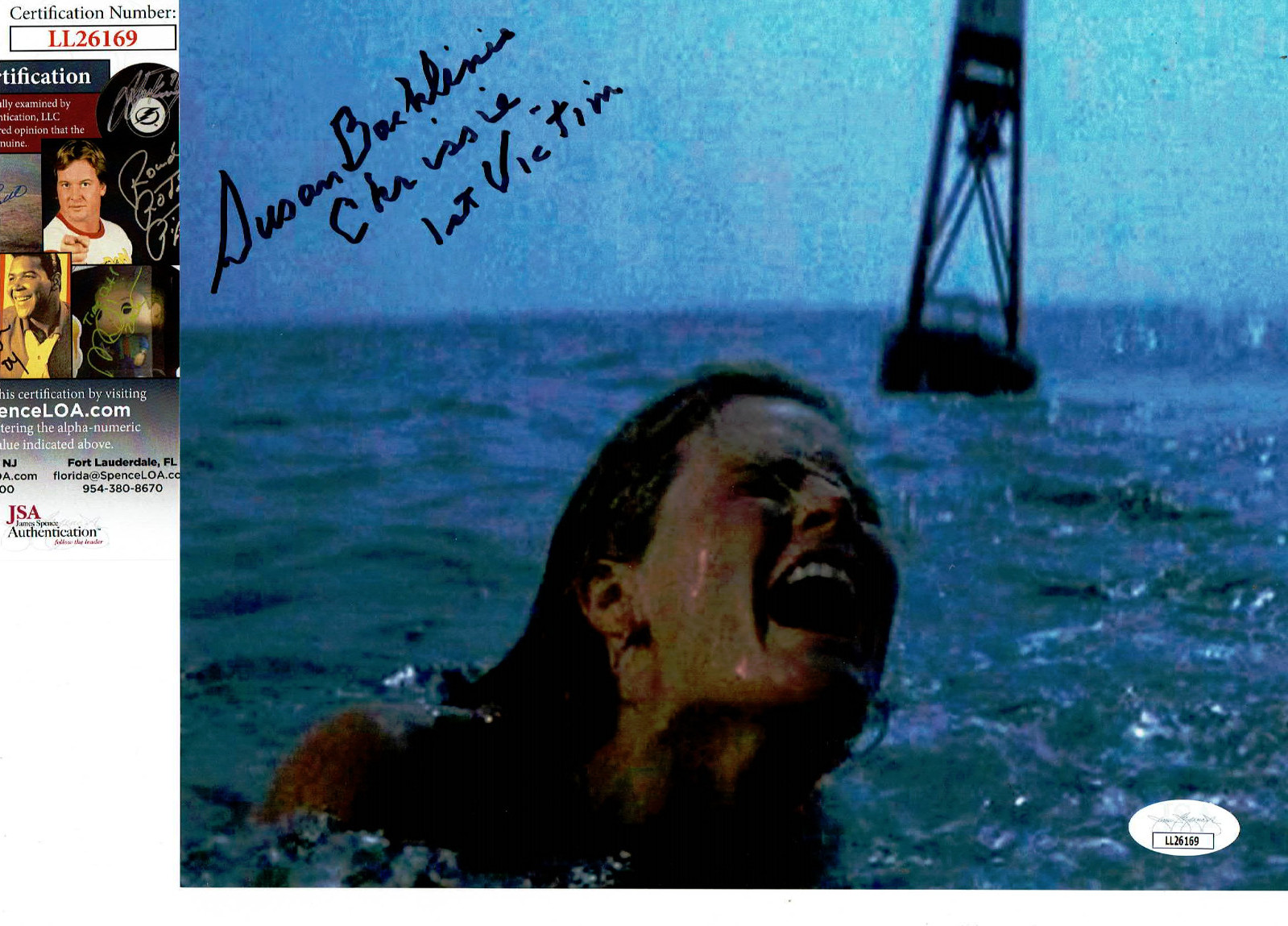 JAWS 1st Victim autographed 8×10 photo 1st Victim, Chrissie added JSA