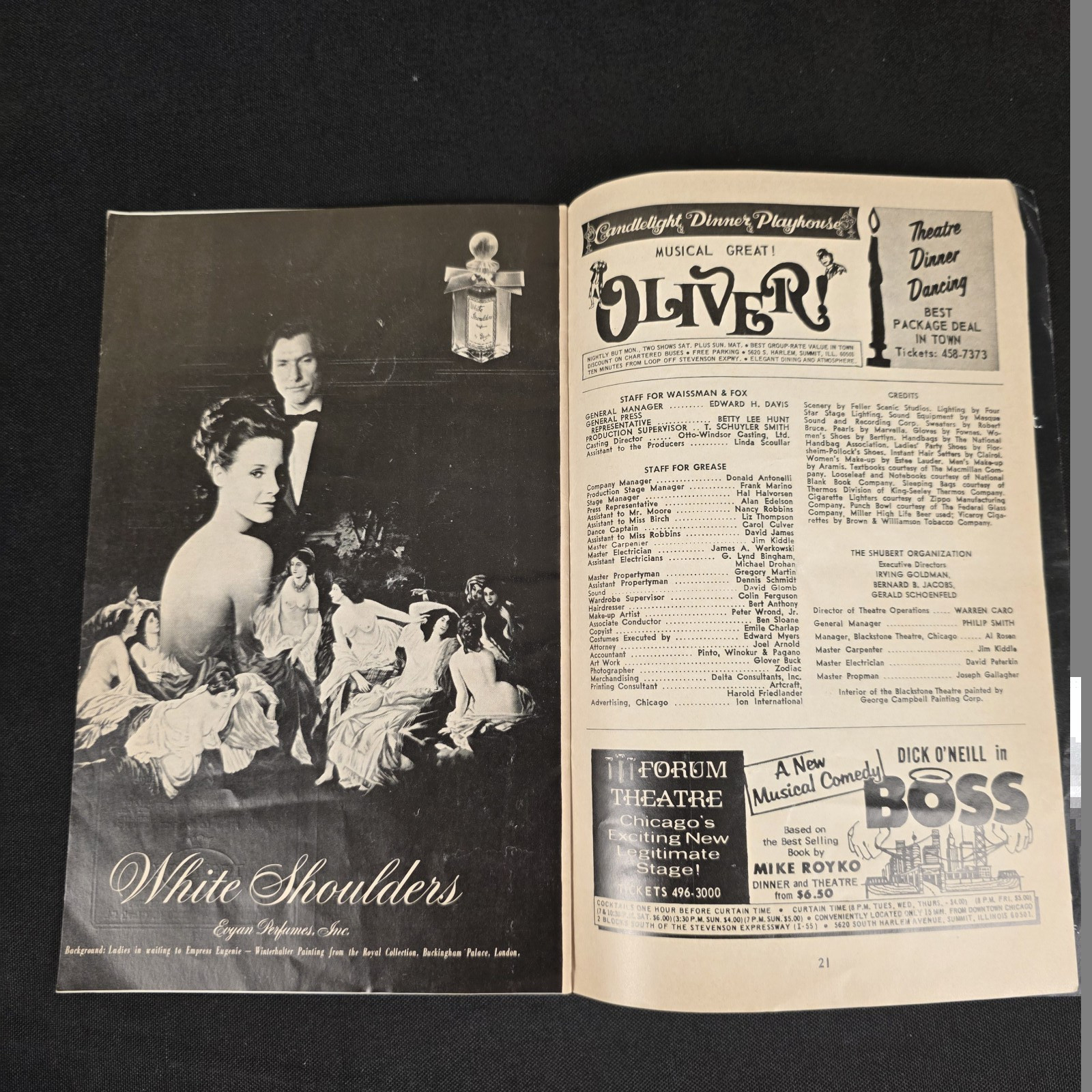 1978 GREASE Musical STAGEBILL Program Shubert Theatre Chicago Vintage Film Era