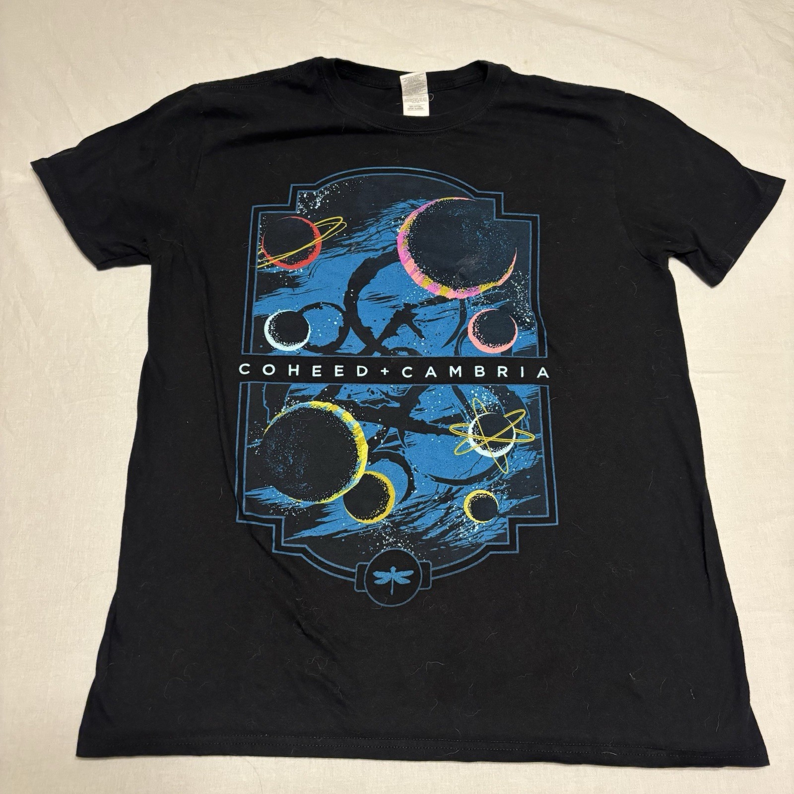 Gildan Softstyle Coheed + Cambria Black Graphic T-Shirt Ring Spun Size Large