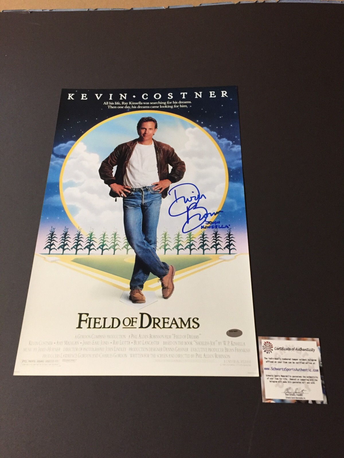 Dwier Brown Autographed 11X17 Movie Poster -Field of Dreams -Schwartz