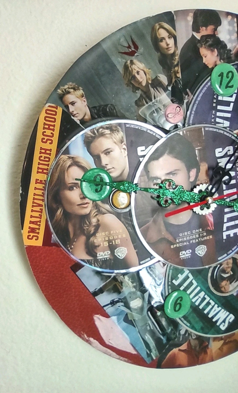 Smallville novelty wall clock , Custom Made By Seller, 12″ Diameter.
