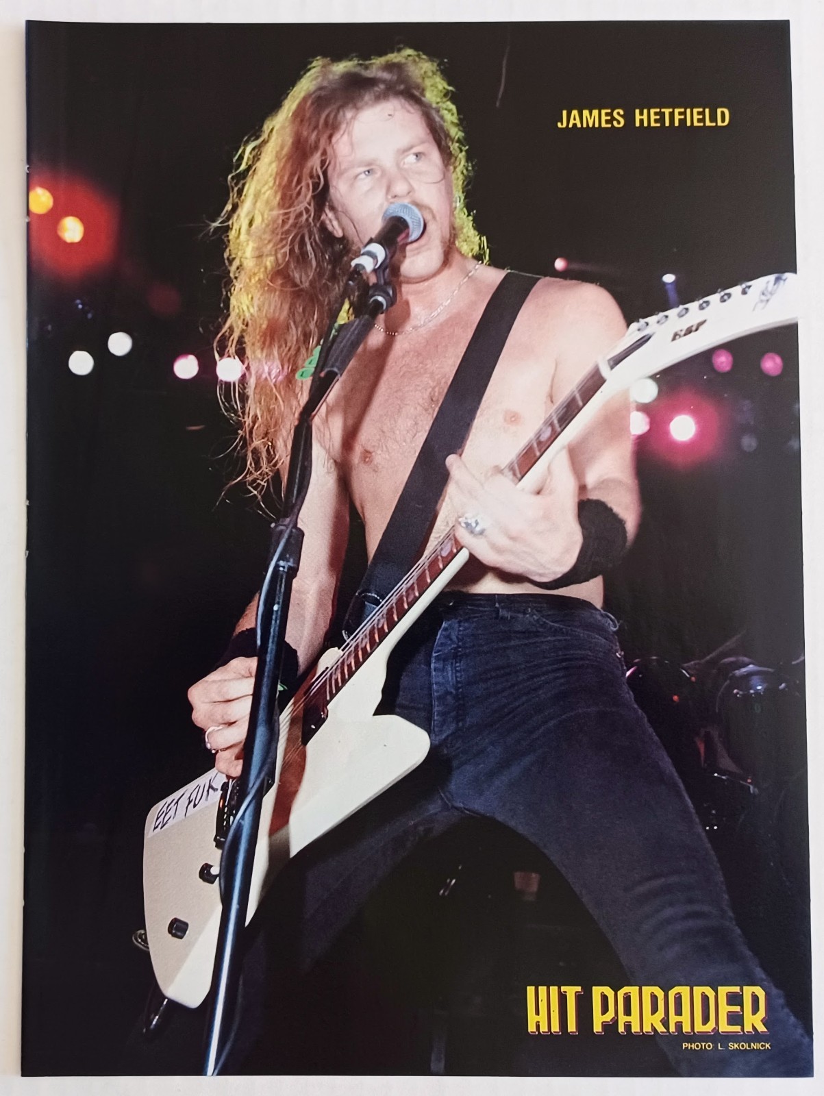 METALLICA~JAMES HETFIELD LIVE~ORIG 1991 POSTER~FULL PAGE MAGAZINE PINUP CLIPPING