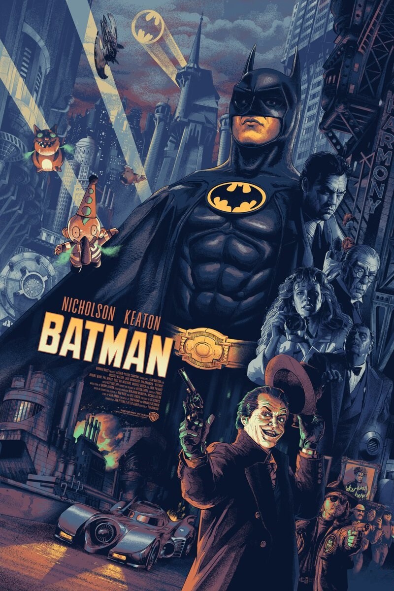 1989 Batman Movie Poster Print Michael Keaton DC Comics Gotham City 🦇🍿