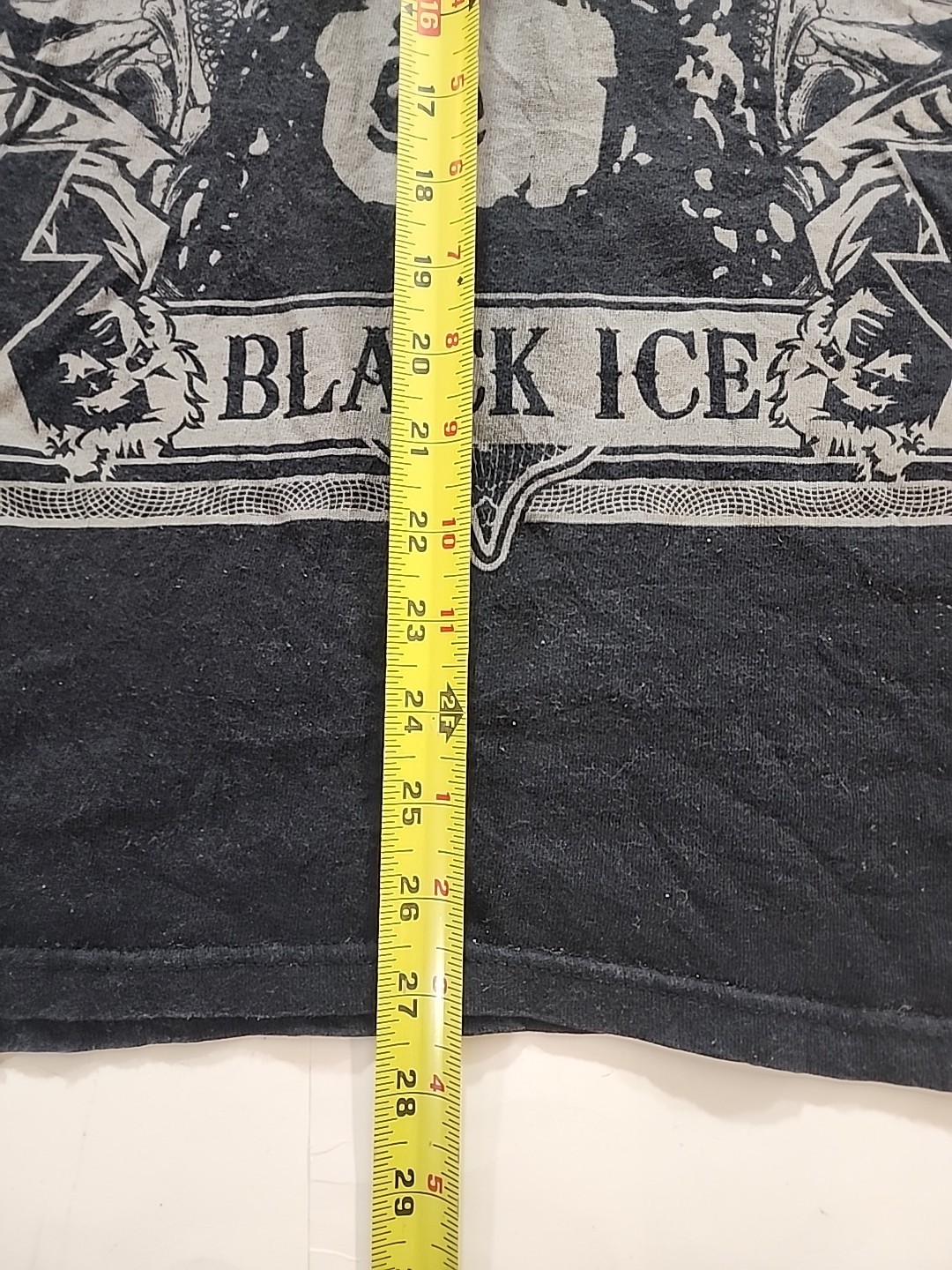 AC/DC T-Shirt Black Ice Angus Young Concert Tour Big Logo Rock Band Tee Size XL